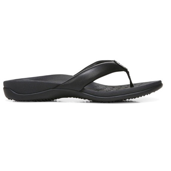 Vionic Lida‎ Thong Post Sandal Arch Support Womens 6 Medium Black New - Picture 3 of 9